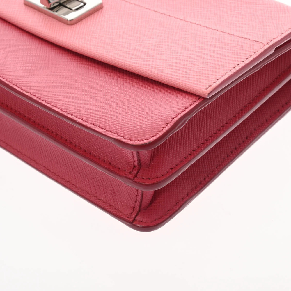 PRADA Shoulder Bag Bicolor Pink Saffiano Leather - Picture 7 of 9